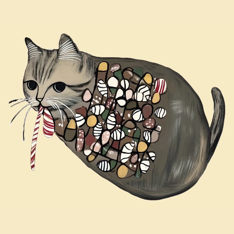 Candy Pattern Candy Cat