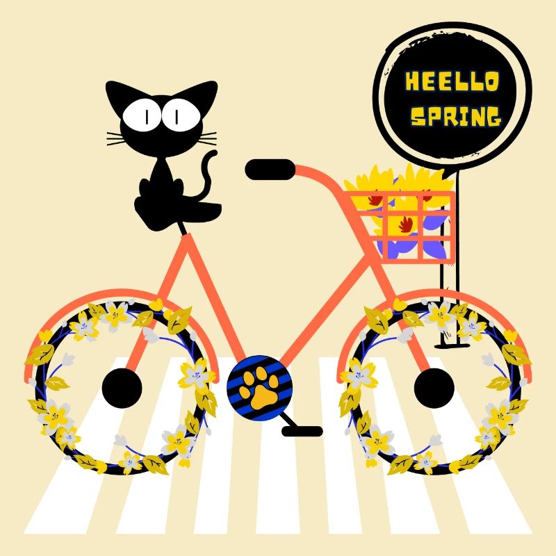 Hello Spring - Spring Cat - Spring Time Gardeners