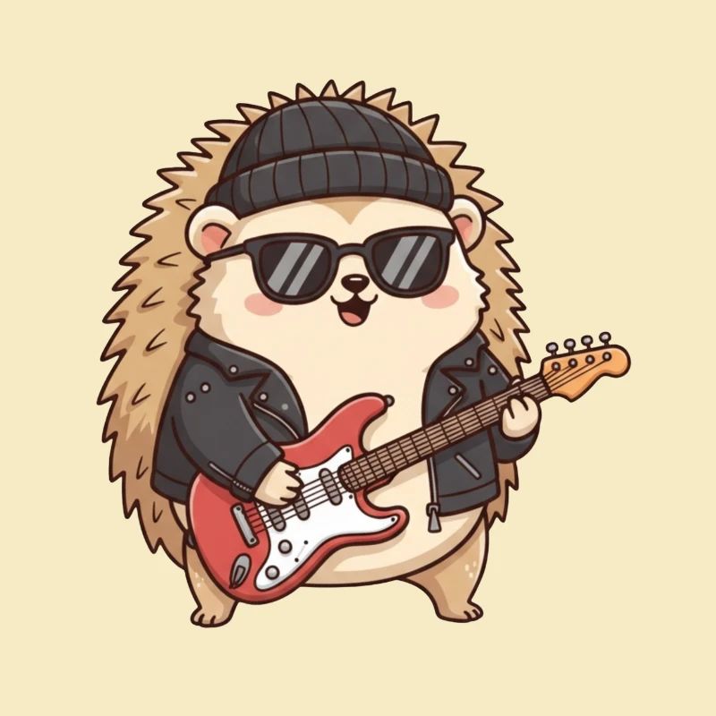 Cooler Igel mit Gitarrenkleid