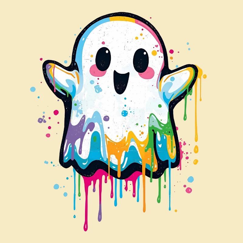 Bunter Graffiti Geist – Süß & Halloween Style