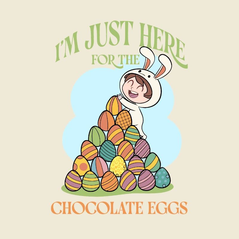 I’m Just Here for the Chocolate Eggs – Funny Easte