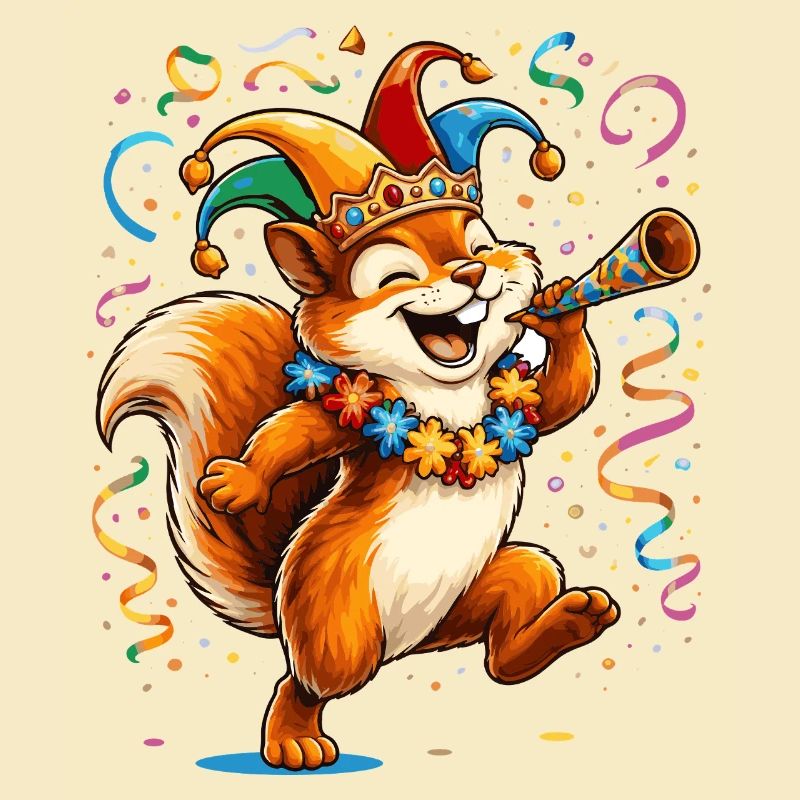 Écureuil de carnaval – Motif coloré de carnaval