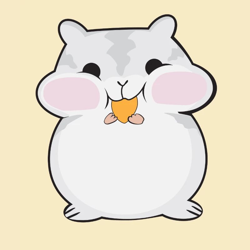 Dessin animé de hamster dodu mignon