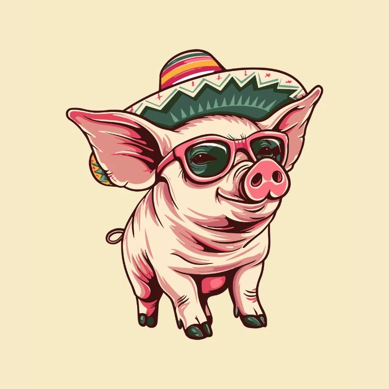 Sombrero comique drôle de cochon