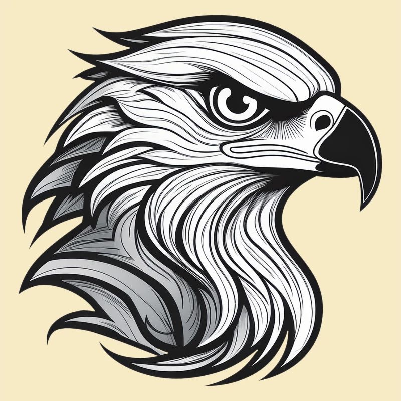 Expressionist eagle head-laying