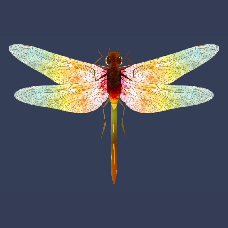Libellule irisée – motif insecte en filigrane