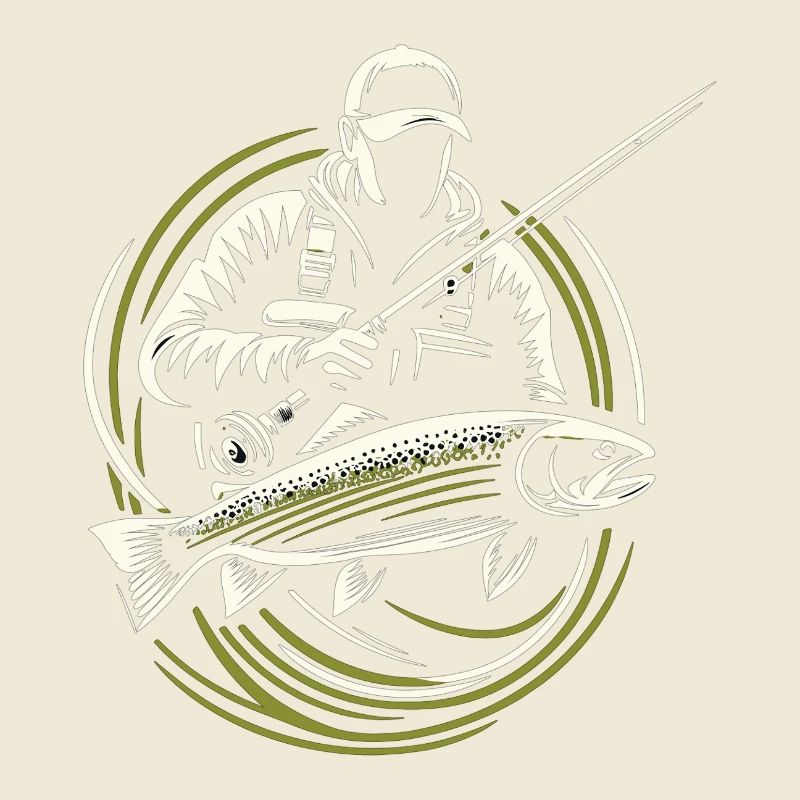 Pêche Pêcheur Truite Poisson Géant Cadeau