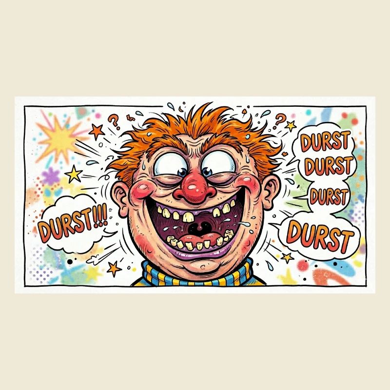 Durst-Karikatur Comicgesicht