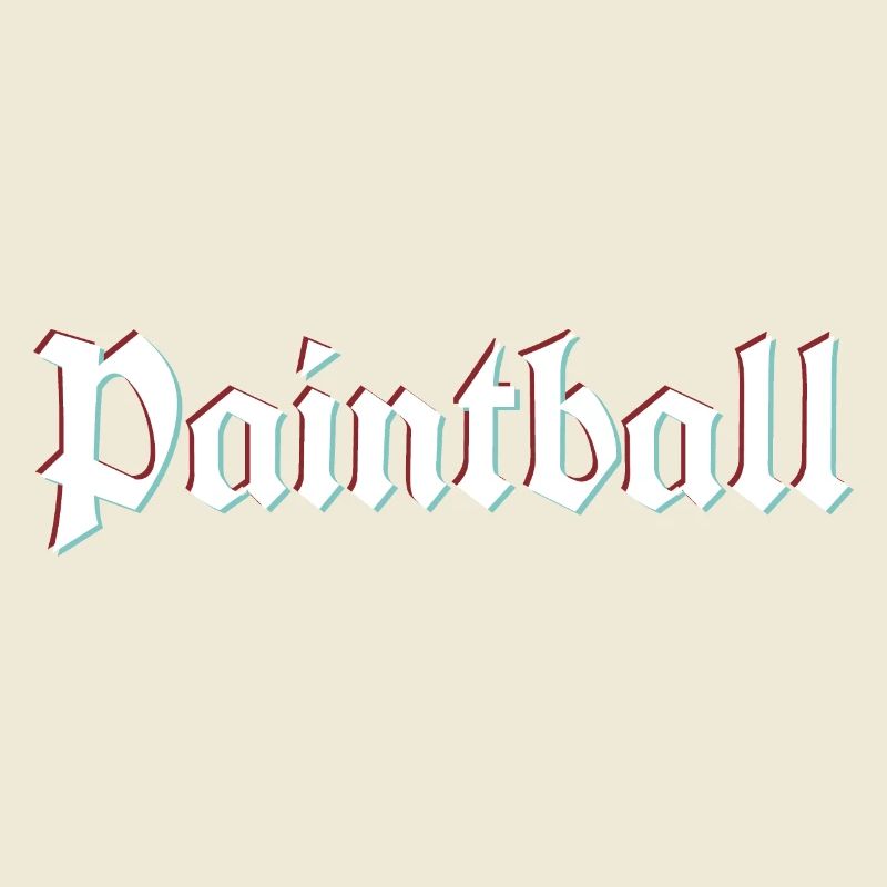 Rustic paintball logo with 3d distortion effect