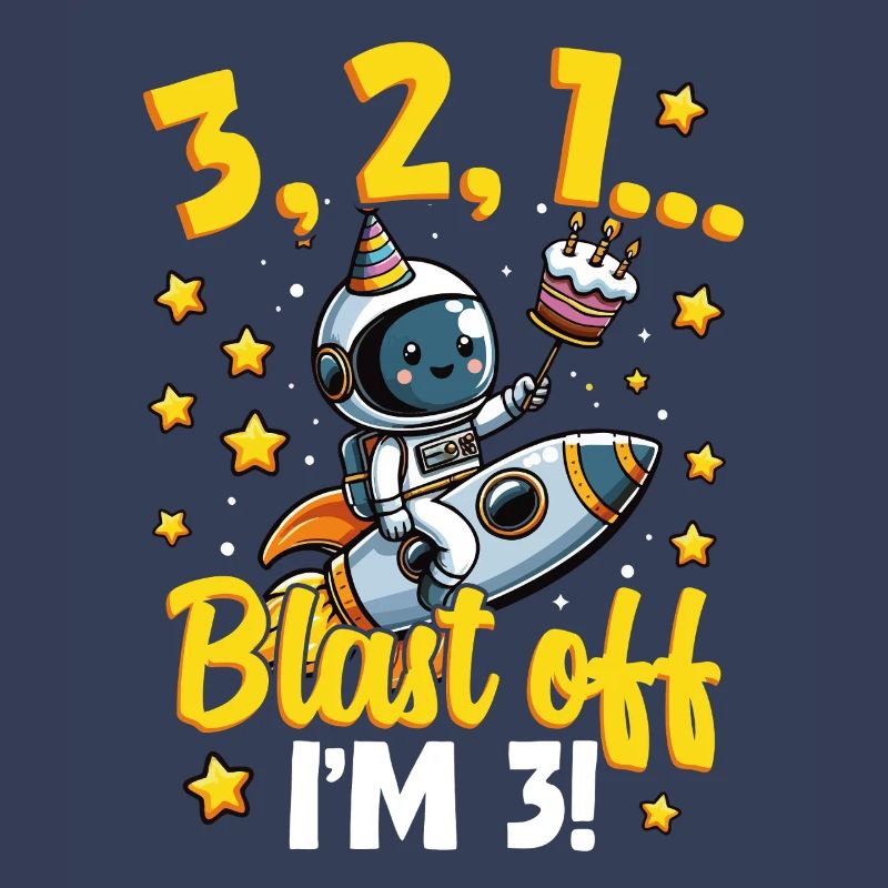Blast Off I'm 3 Astronaut Space