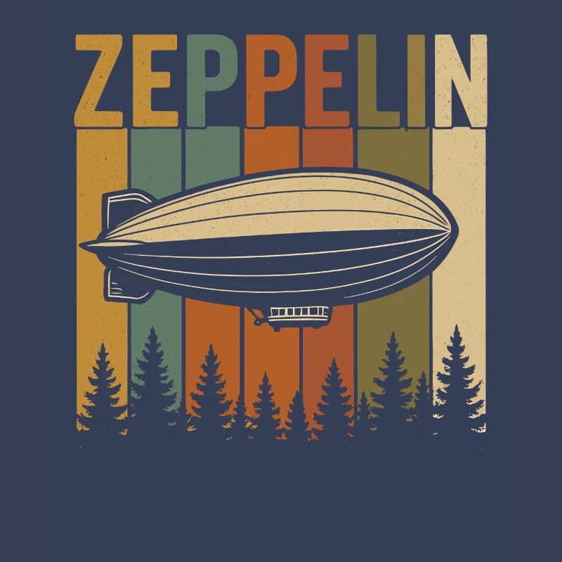 Conception rétro du dirigeable Zeppelin