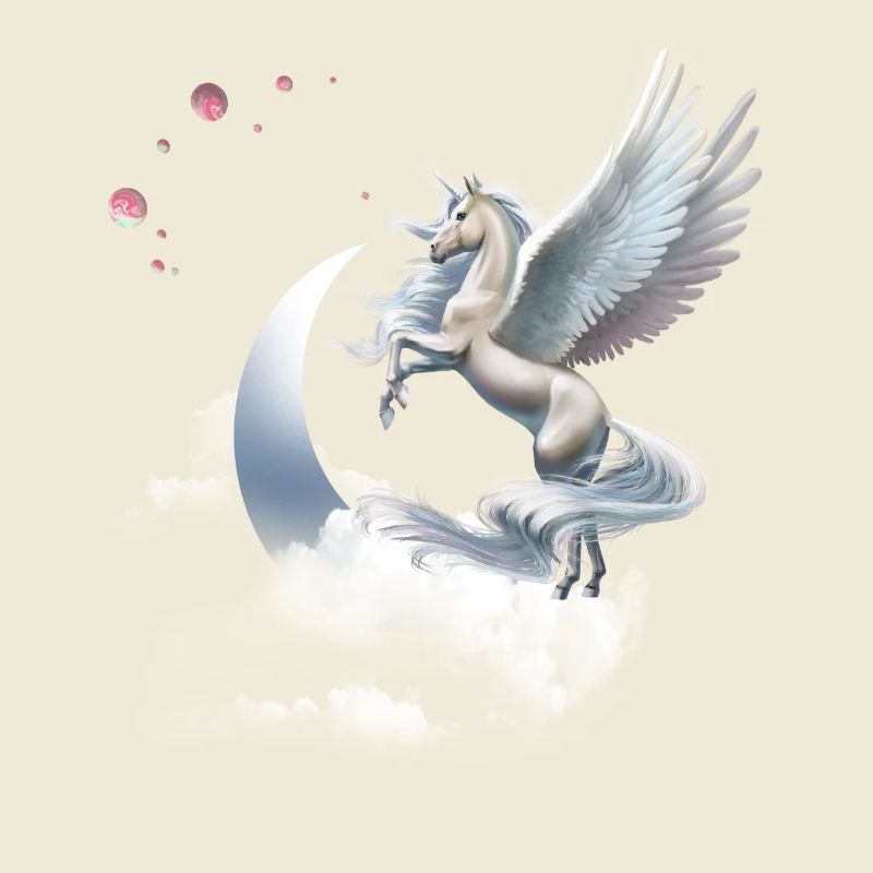 Einhorn oder Pegasus Fliegendes Pferd
