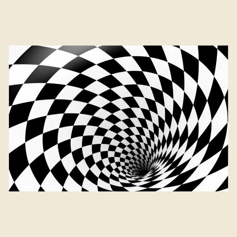Hypnotic Checkerboard Spiral