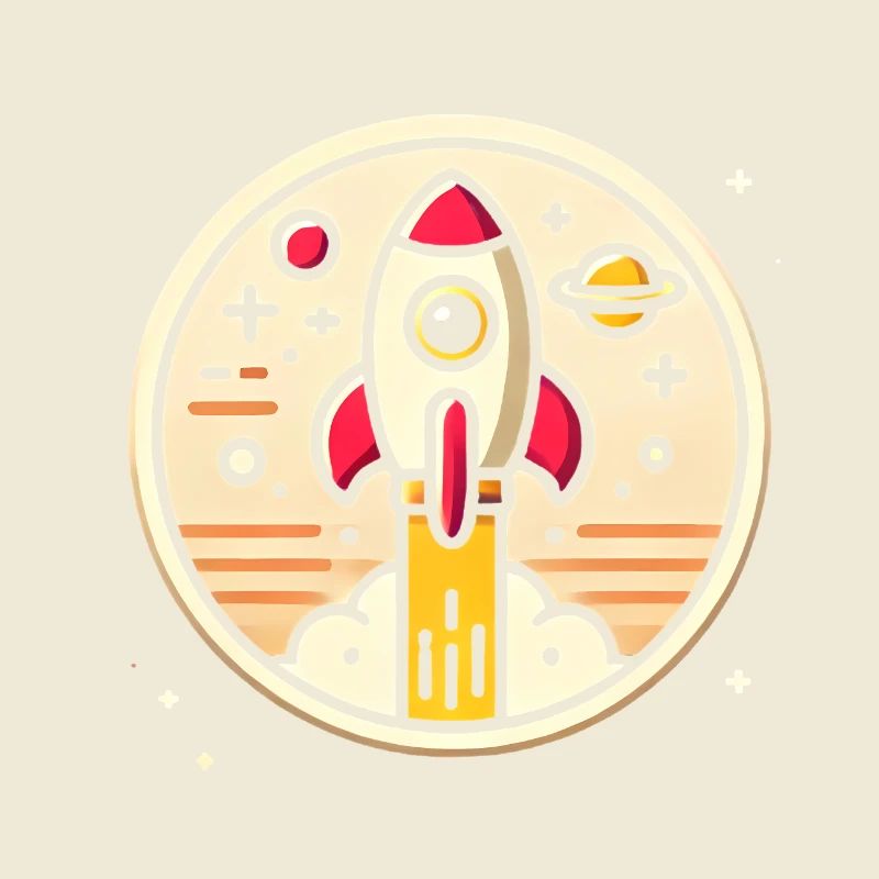 Fusée rétro perdue dans l’espace Graphique