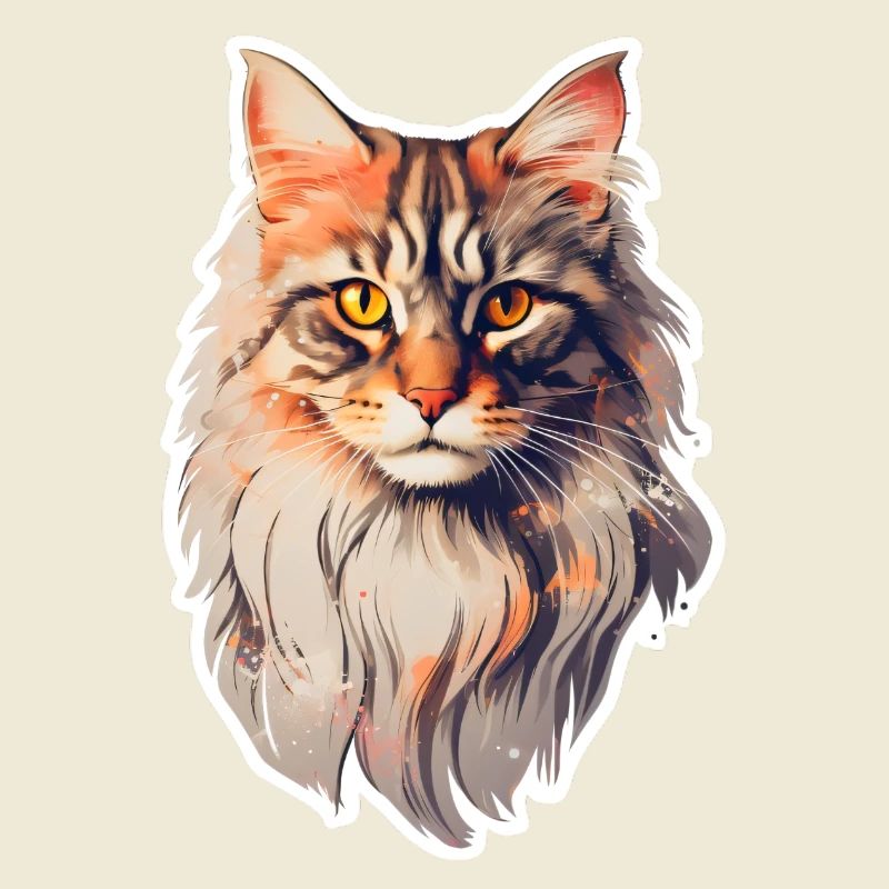Maine Coon Katze Frontansicht
