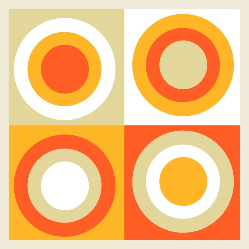 70s Pattern Circles Squiggle