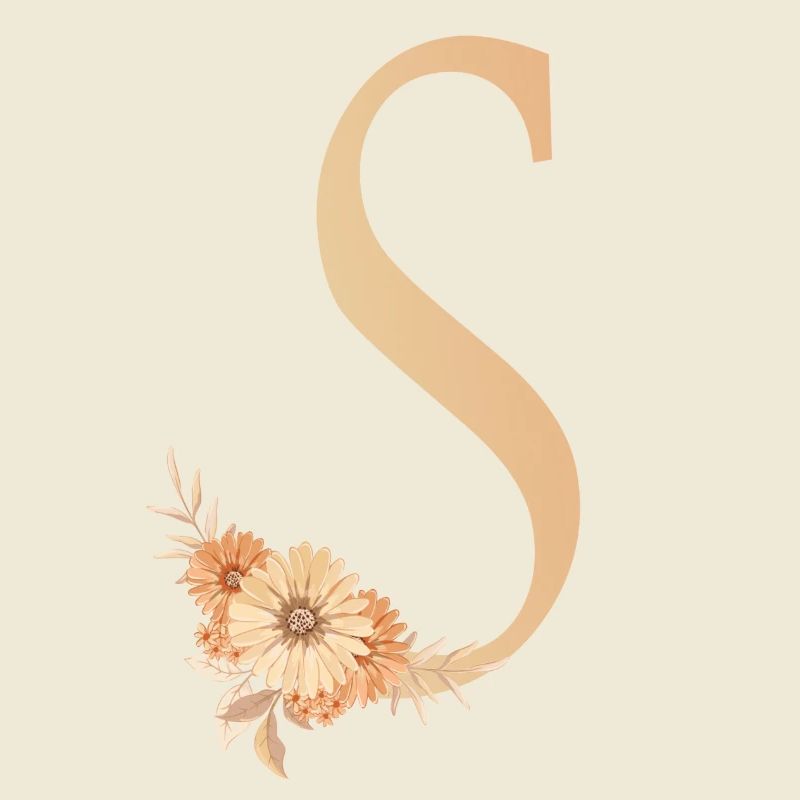 Buchstabe S mit Blumen