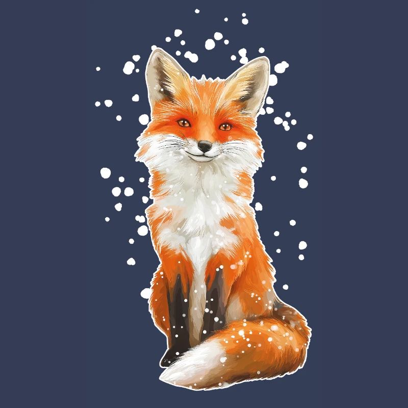 Fuchs mit Schneeflocken