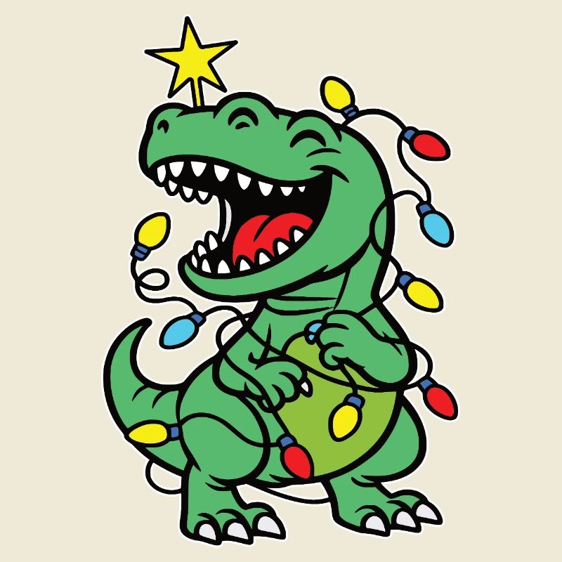 Imprimé élégant avec le sapin de Noël Dino « Tree Rex »
