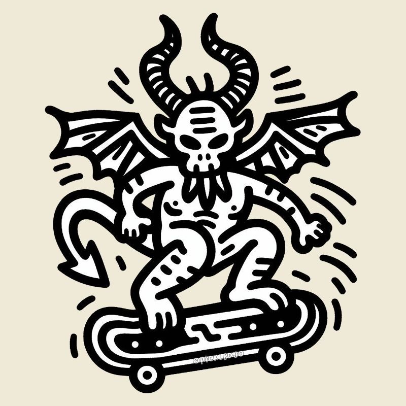 Devil Skateboard Doodle