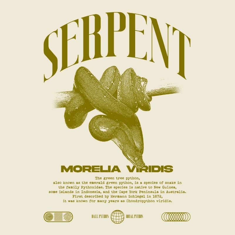 Grüner Baum Python Modern Reptile Keeper Streetwear