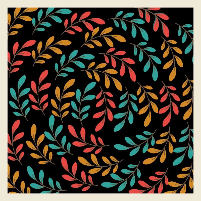 Leaves Pattern - Black Background