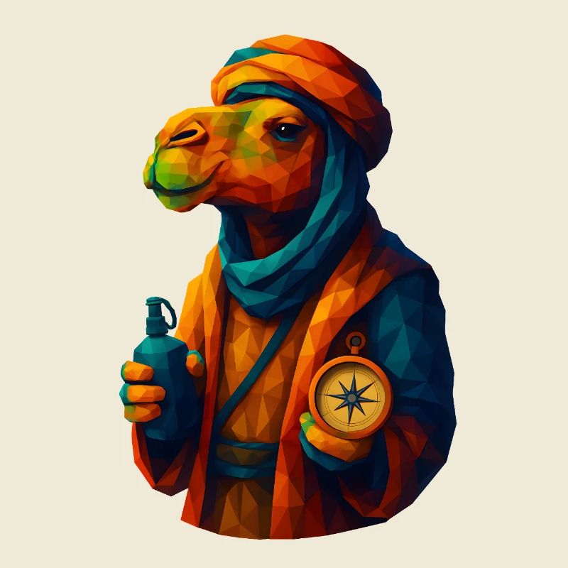 WPAP Style Animals - Camel Caravan Guide