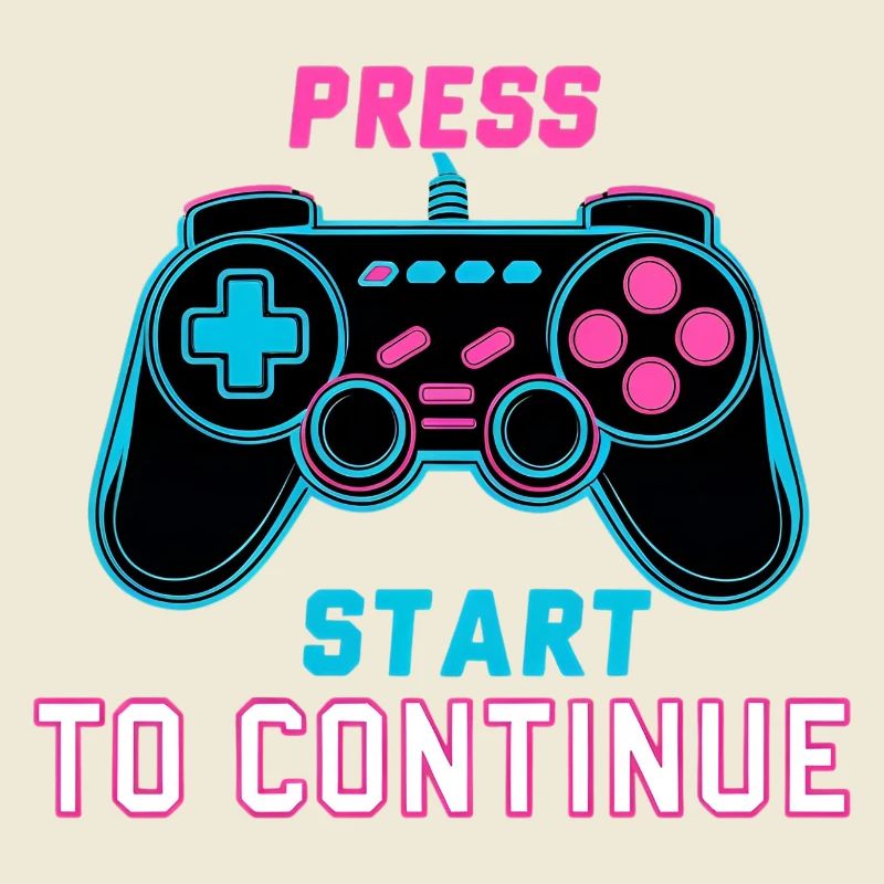 Press Start to Continue – Retro Neon Controller