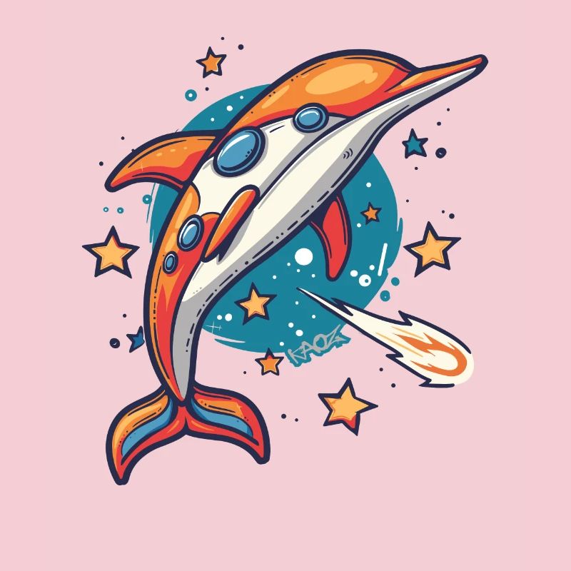 Super funky funky dauphin vaisseau-mère dans l’espace extra-atmosphérique