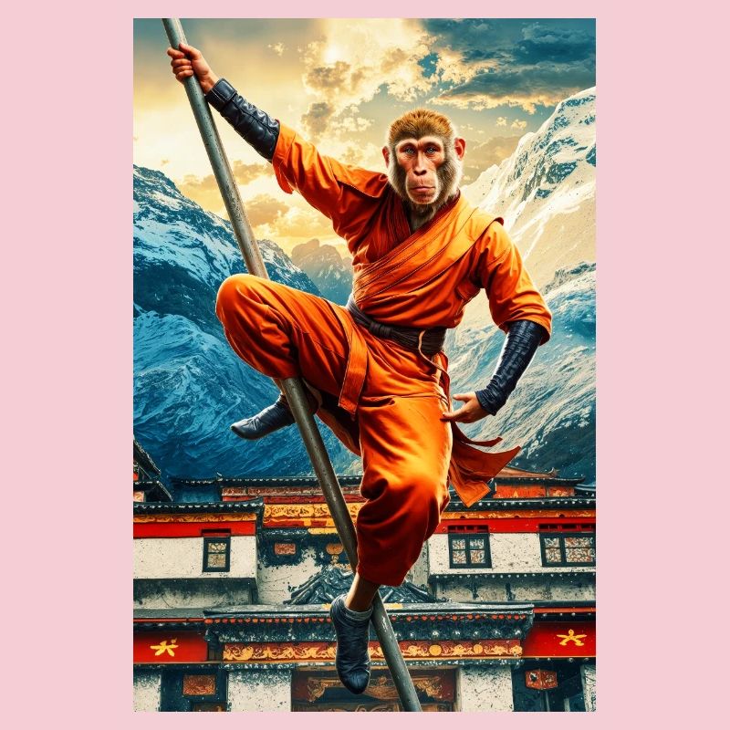 Humanoider Affe Shaolin Mönch