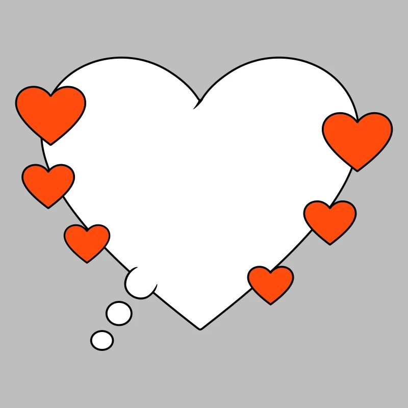 Thought bubble with hearts