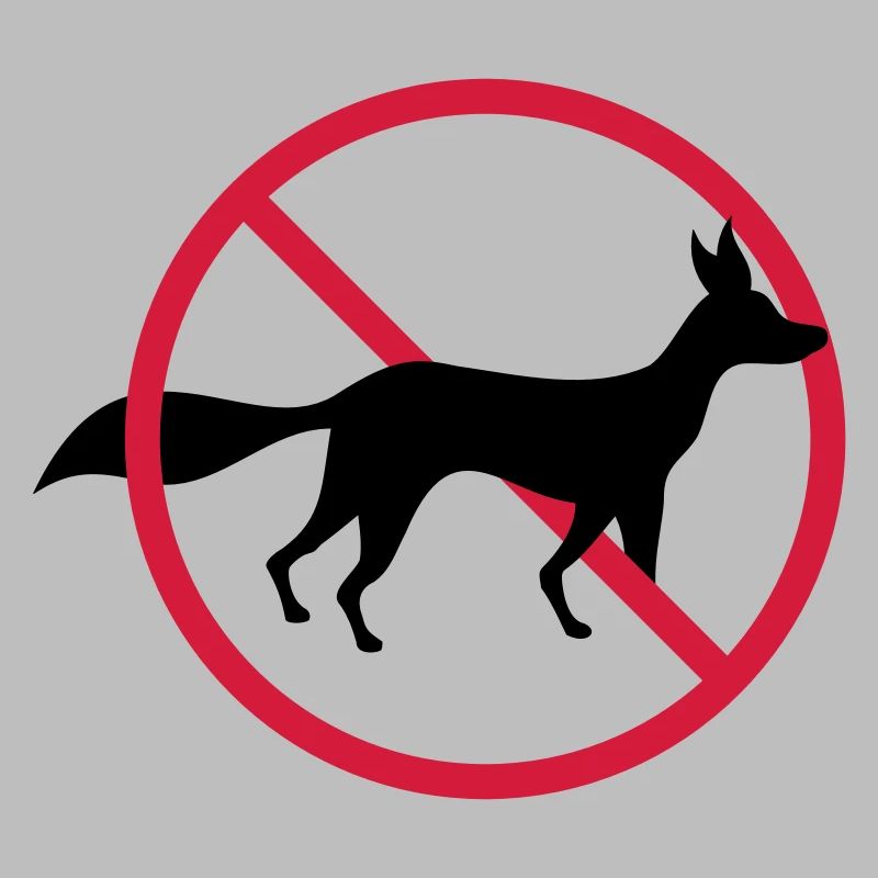 Panneau d’interdiction de renard, pas d’avis de zone
