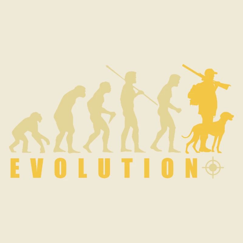 evolution chasseur cadeau chasse drôle