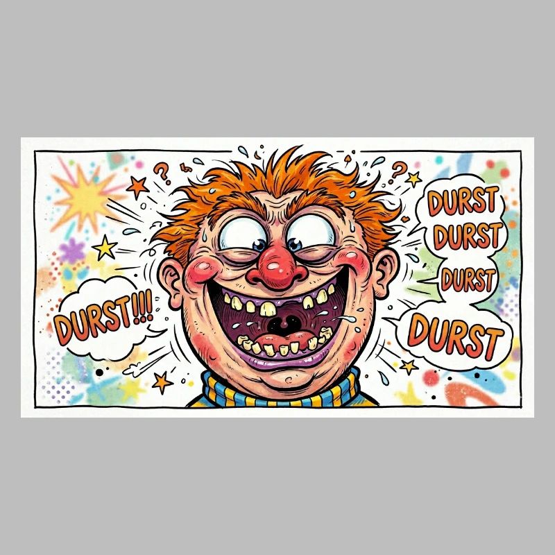 Durst-Karikatur Comicgesicht