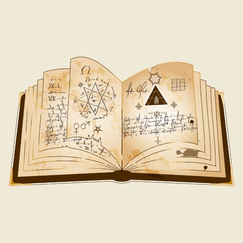 ancient magic book with ancient spells