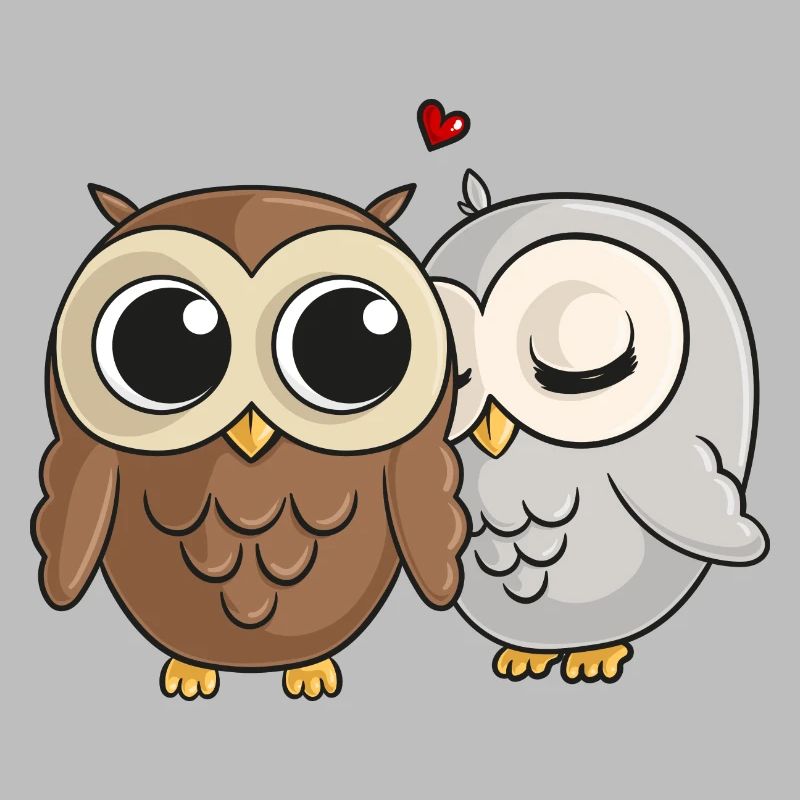 Comic Owls in Love