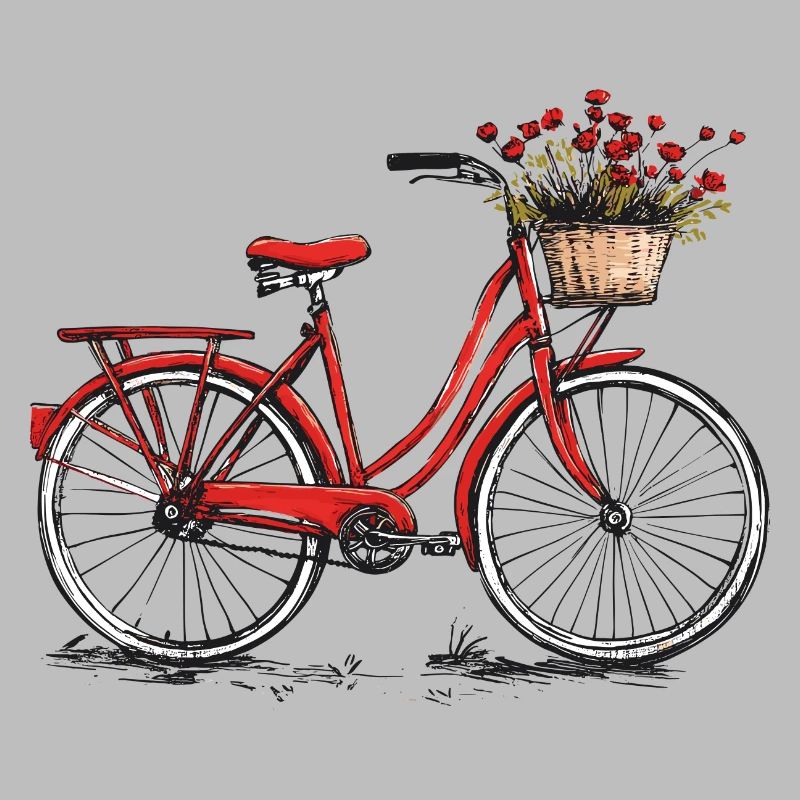Vélo avec panier de fleurs