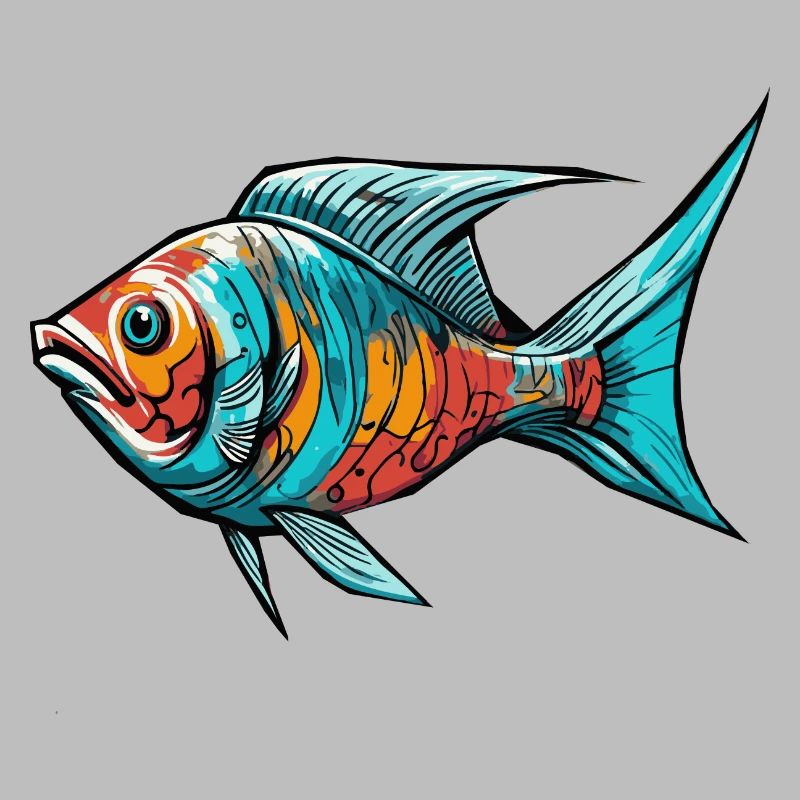 Poisson Graffiti coloré