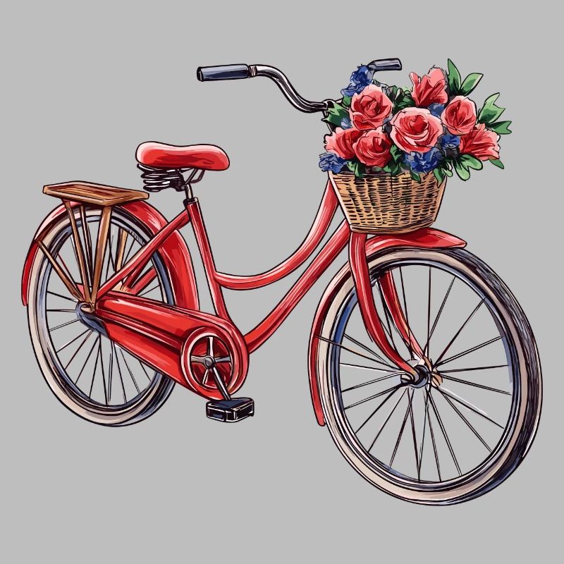 Vélo avec panier de fleurs