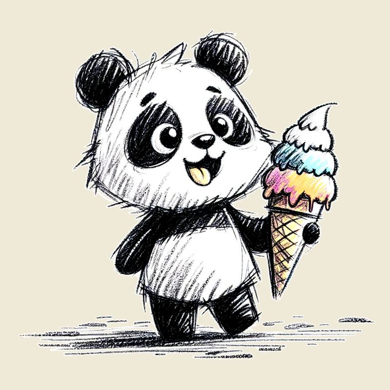 Panda mit Eis