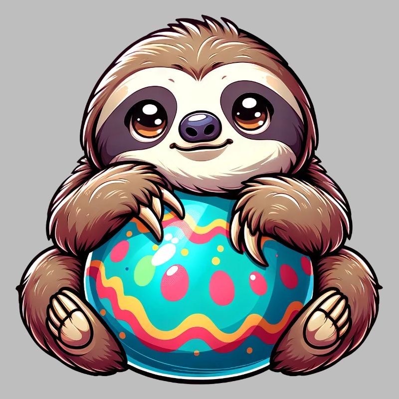 Easter Sloth: Hug and Easter Egg