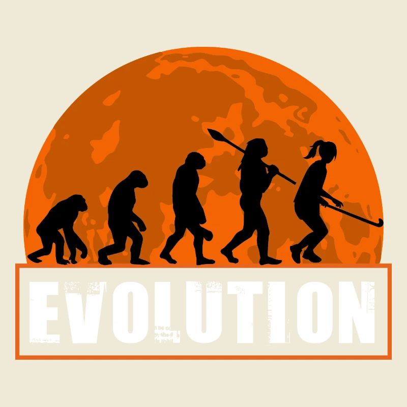 Silhouette du Coucher de Soleil de l’Évolution du Hockey sur gazon