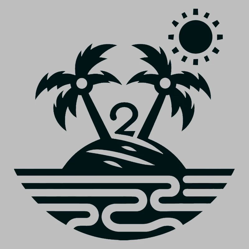 Island with 2 palm trees