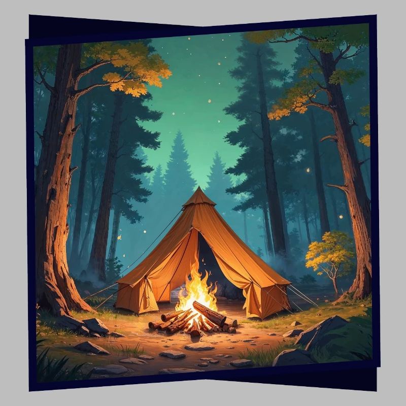 Tent With Campfire