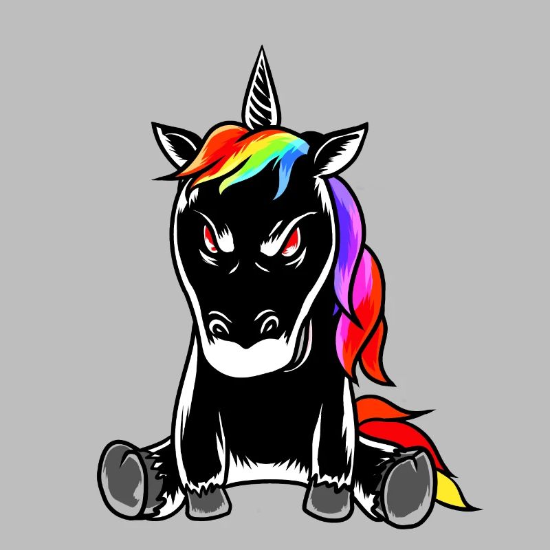 Evil badly corrupted grim emotion unicorn