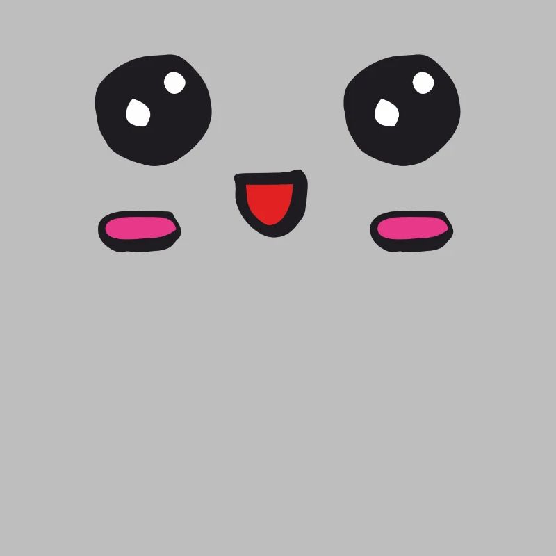 kawaii face with an open smile