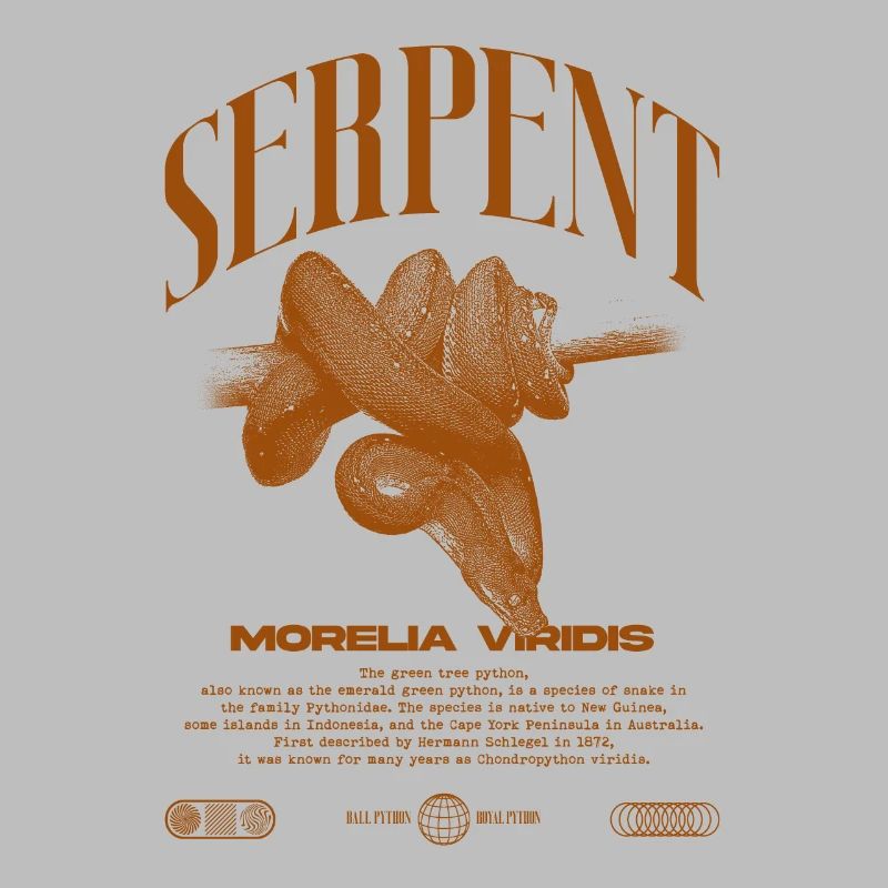 Grüner Baum Python Modern Reptile Keeper Streetwear