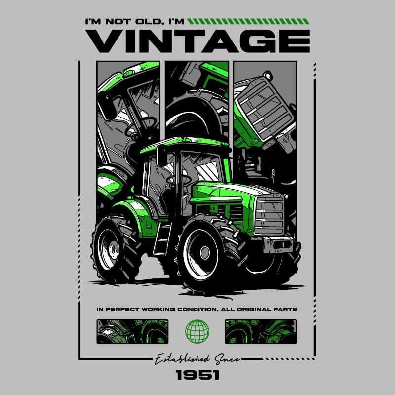 Oldtimer Traktor Bauer Geburtstag Geboren 1951