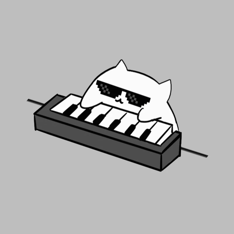 Cat DJ on the keyboard