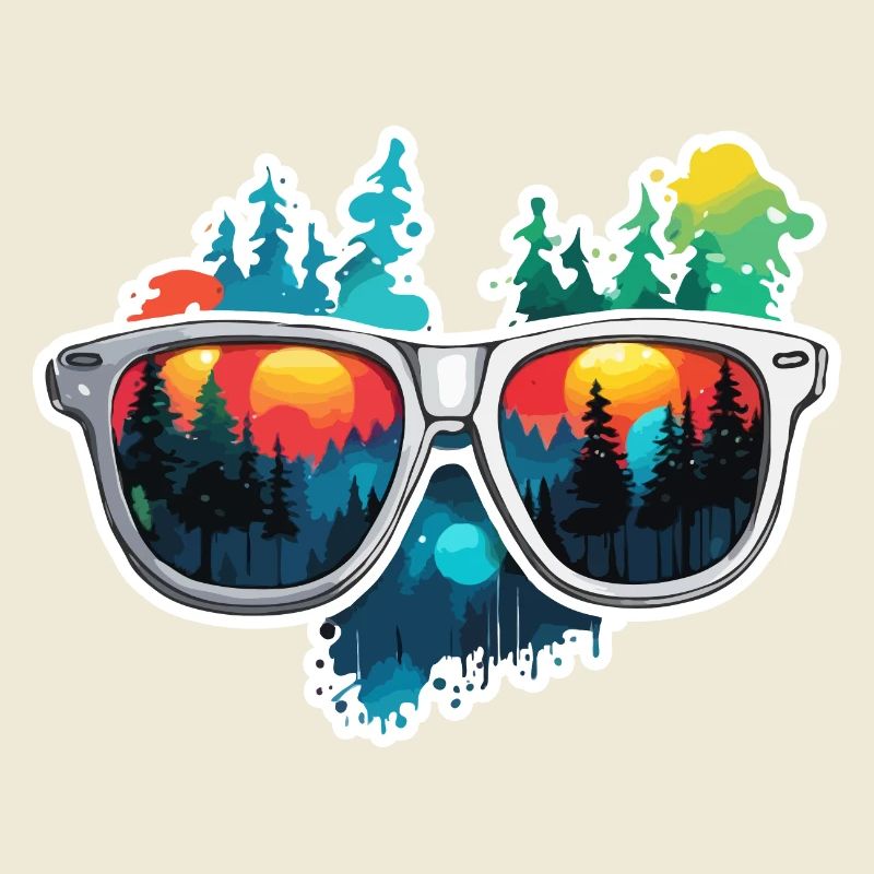 Sunglasses / Reflection / Forest / Reflection